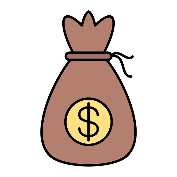 Geldzak Met Dollar Symbool Vector Illustratie Ontwerp — Stockvector