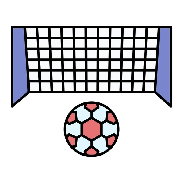 Іконка Футбольного Яча Спортивна Гра Тема Змагань Ізольований Дизайн Векторна — стоковий вектор