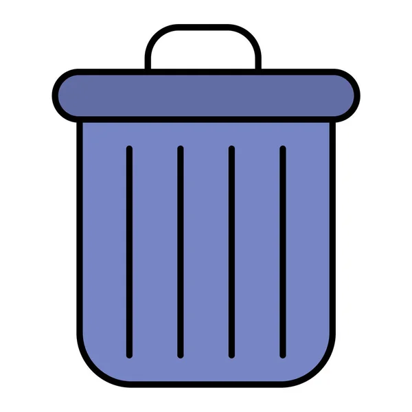 Ícone Lixo Esboço Recipiente Lixo Ilustração Vetorial Pictograma Para Web — Vetor de Stock