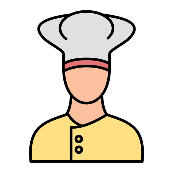 Chef Avec Chapeau Chapeau Vecteur Illustration — Image vectorielle