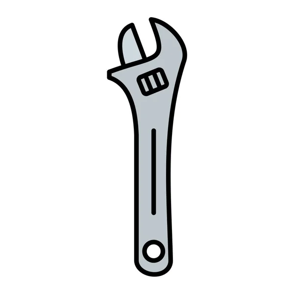 Schraubenschlüssel Symbol Umriss Schraubendreher Vektor Illustration Isoliertes Kontursymbol — Stockvektor