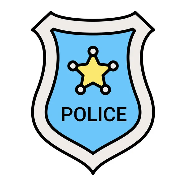 Policía Escudo Icono Vector Ilustración — Vector de stock