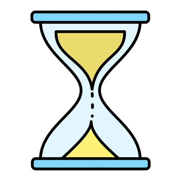 Sand Hourglass Icon Outline Time Timer Vector Illustration Isolated White — Stock Vector