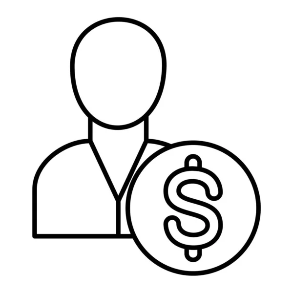 Homme Avec Symbole Dollar Icône Illustration Simple Des Icônes Vectorielles — Image vectorielle