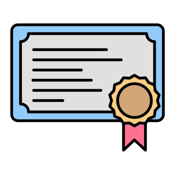 Certificado Ícone Diploma Delinear Ilustração Ícones Vetoriais Grau Para Web — Vetor de Stock