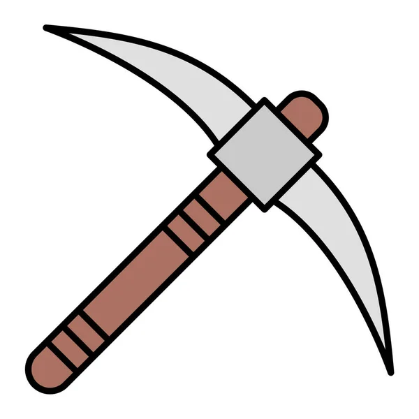 斧のアイコン Web用短剣のベクトルアイコンの概略図 — ストックベクタ