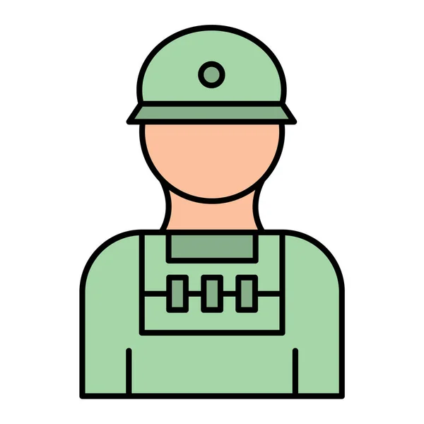 Trabajador Con Icono Del Casco Esquema Ilustración Iconos Vectoriales Constructor — Archivo Imágenes Vectoriales