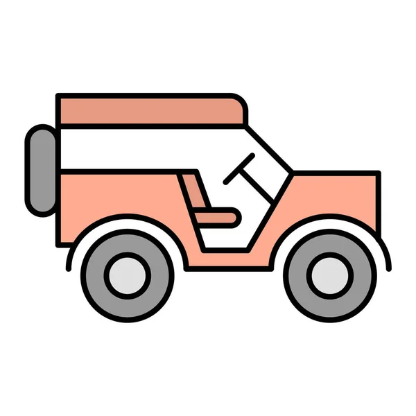 Icono Del Vehículo Coche Contorno Camión Transporte Vector Símbolo Ilustración — Vector de stock