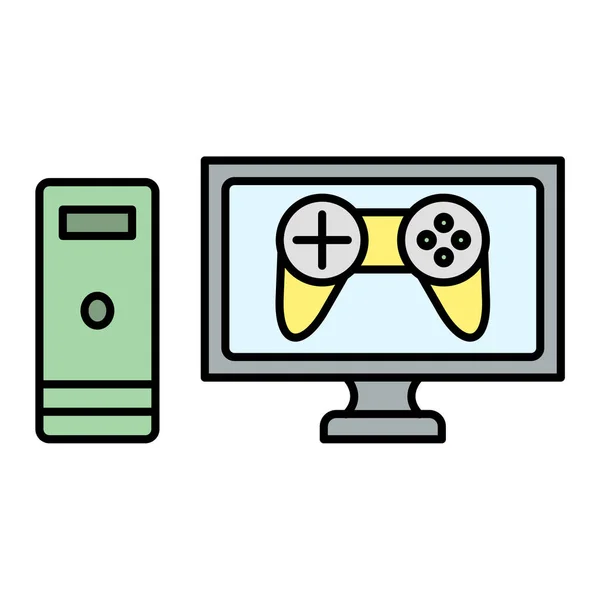 Console Videogiochi Icona Vettoriale Illustrazione Design — Vettoriale Stock
