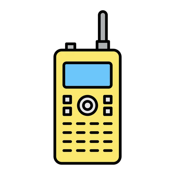 Ícone Walkie Talkie Ilustração Vetor Dispositivo Rádio Esboço Fundo Contorno —  Vetores de Stock