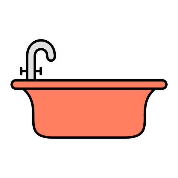 浴缸图标矢量插图 — 图库矢量图片