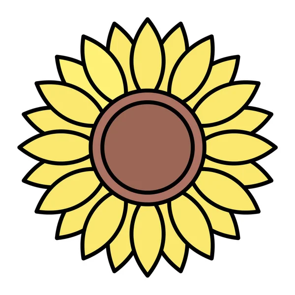 Icône Tournesol Illustration Simple Vecteur Fleurs Symbole Contour Isolé — Image vectorielle