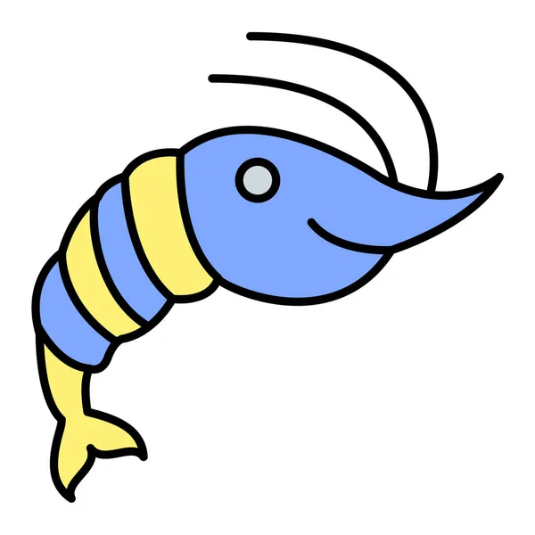 Cartoon Doodle Shrimp Icon — Stok Vektör