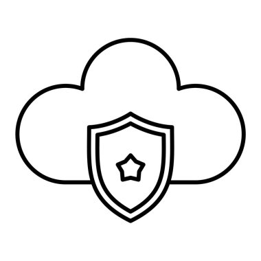 bulut bilgi işlem güvenlik simgesi vektör çizim tasarım