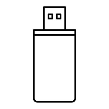 USB flash disk simgesi. Web için bilgisayar vektör simgelerinin özet çizimi