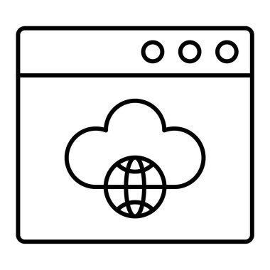 Bulut hesaplama simgesi vektör illüstrasyonu