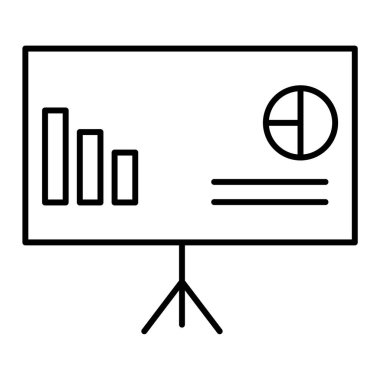 İş sunum simgesi vektör illüstrasyonu