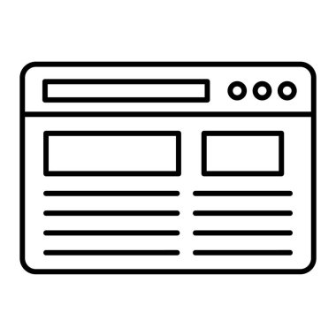 Tarayıcı simgesi. Web için dizüstü bilgisayar vektör simgelerinin özet çizimi