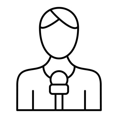 Muhabir. Web simgesi basit illüstrasyon