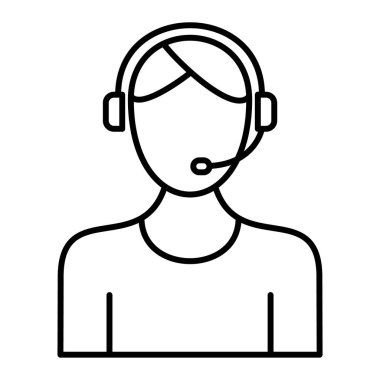 Çağrı Merkezi operatörü simge vektör çizim tasarım