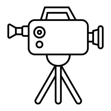 tripodun çizgi simgesi, vektör illüstrasyonu