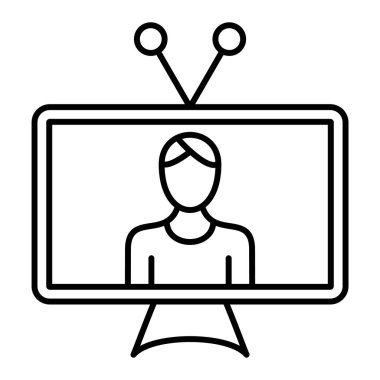 TV simgesi vektör illüstrasyonu