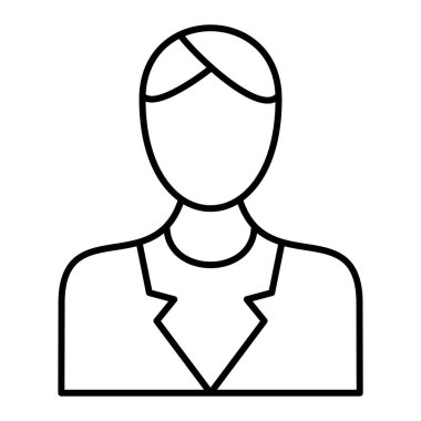 Kadın avatar ikonu. Kadın vektör illüstrasyonunu özetle. beyaz arkaplanda izole