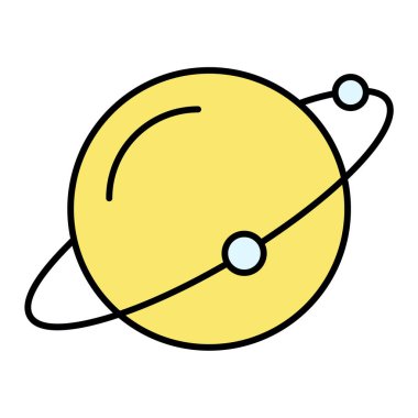 Gezegen ikonu. Beyaz arkaplanda izole edilmiş web tasarımı için basit uzay vektör simgeleri çizimi