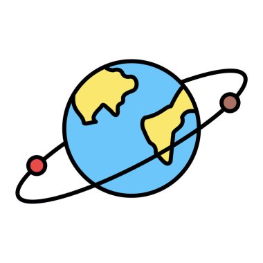 Dünya gezegeni ikonu. vektör illüstrasyonu