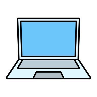 Teknoloji ve bilgisayar vektör çizimi grafik tasarımlı dizüstü bilgisayar