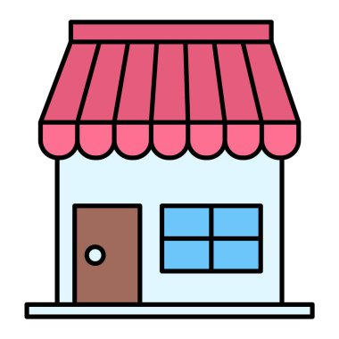 Mağaza. Web simgesi vektör illüstrasyonu