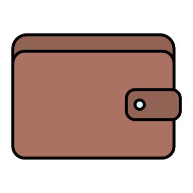 Cüzdan ikonu. Web için cüzdan vektör simgelerinin basit illüstrasyonu