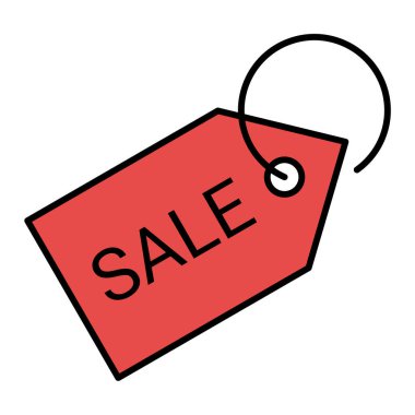 Beyaz arkaplan üzerinde metin olan satış etiketi, vektör illüstrasyonu