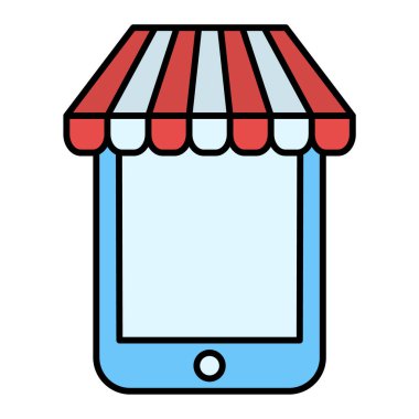 Akıllı telefonmuş. Web simgesi vektör illüstrasyonu