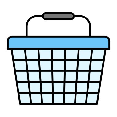 Alışveriş sepeti ikonu. Web için süpermarket arabası vektör simgelerinin basit çizimi