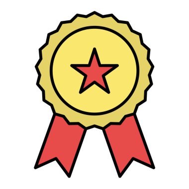 Yıldızlı madalya ikon vektör illüstrasyon tasarımı