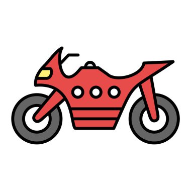 Motosiklet ikonu. Web için bisiklet vektör simgelerinin basit illüstrasyonu