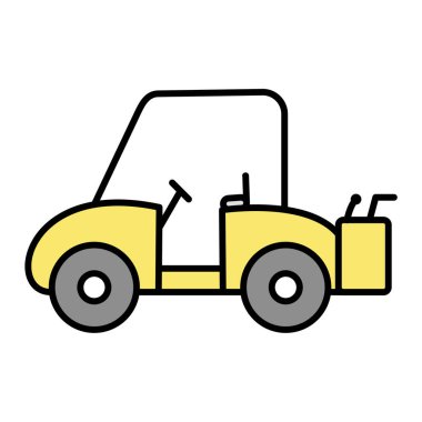 Araba ikonu. Web için traktör vektör simgelerinin özet çizimi