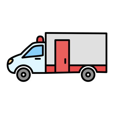 dağıtım kamyonu ikonu vektör çizimi tasarımı