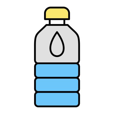 Su şişesi ikonu. Kavanoz vektörünün özet çizimi ve web için biçim simgeleri