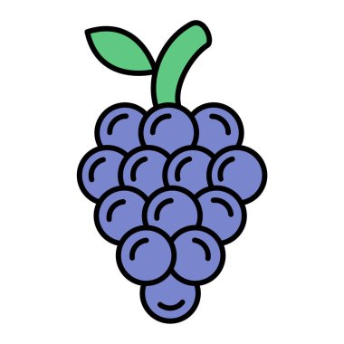 El çizimi üzüm ikonu. vektör çizimi tasarımı