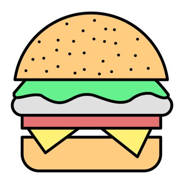 hamburger. Web simgesi basit illüstrasyon