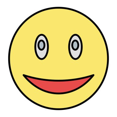 Gülen surat ikonu. vektör illüstrasyonu