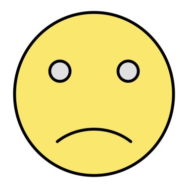 Üzgün yüz simgesi simgesi. vektör illüstrasyonu