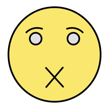 Moda Biçimli Üzgün Emoji Simgesi İzole Arkaplan