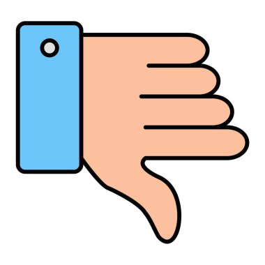 El ile başparmak aşağı ikon vektör illüstrasyon tasarımı