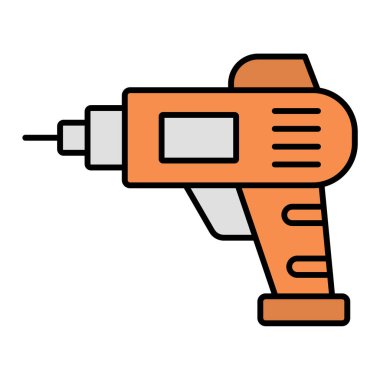 matkap simgesi. Beyaz arkaplanda izole edilmiş web tasarımı için ana hatlı tornavida vektör resimleme sembolü