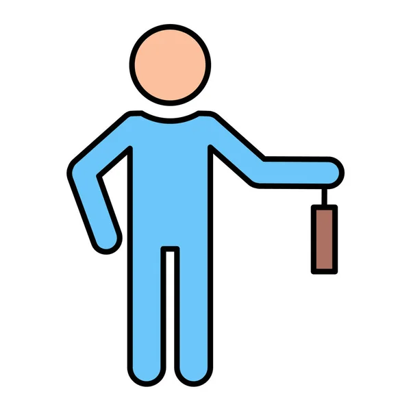 Man Stick Icon Vector Illustration — Stock Vector