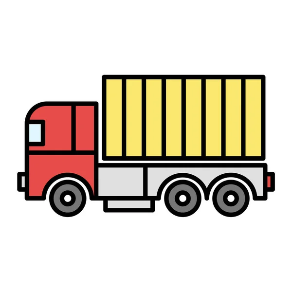 Ikona Ciężarówki Zarys Ilustracji Ikon Wektora Samochodu Dostawczego Dla Sieci — Wektor stockowy