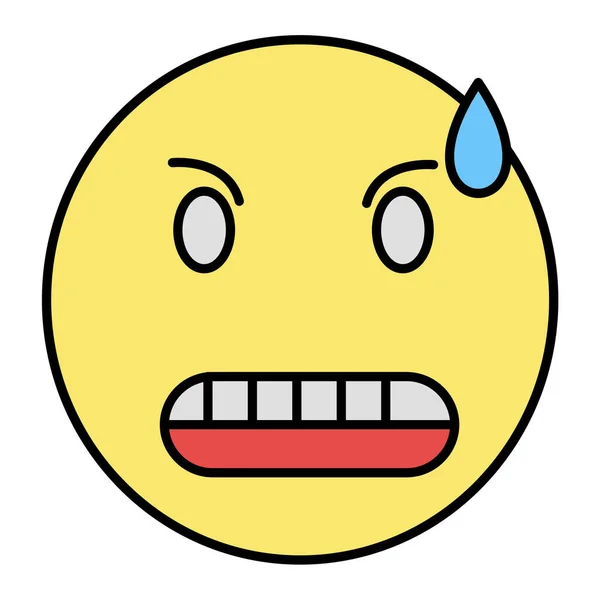 Sad Face Emoticon Icon Vector Illustration Design — Stock Vector